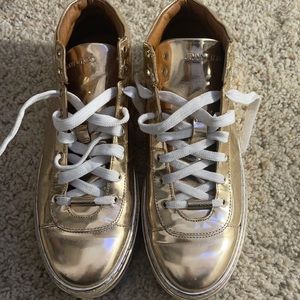 Gold Jimmy Choo Tennis shoe